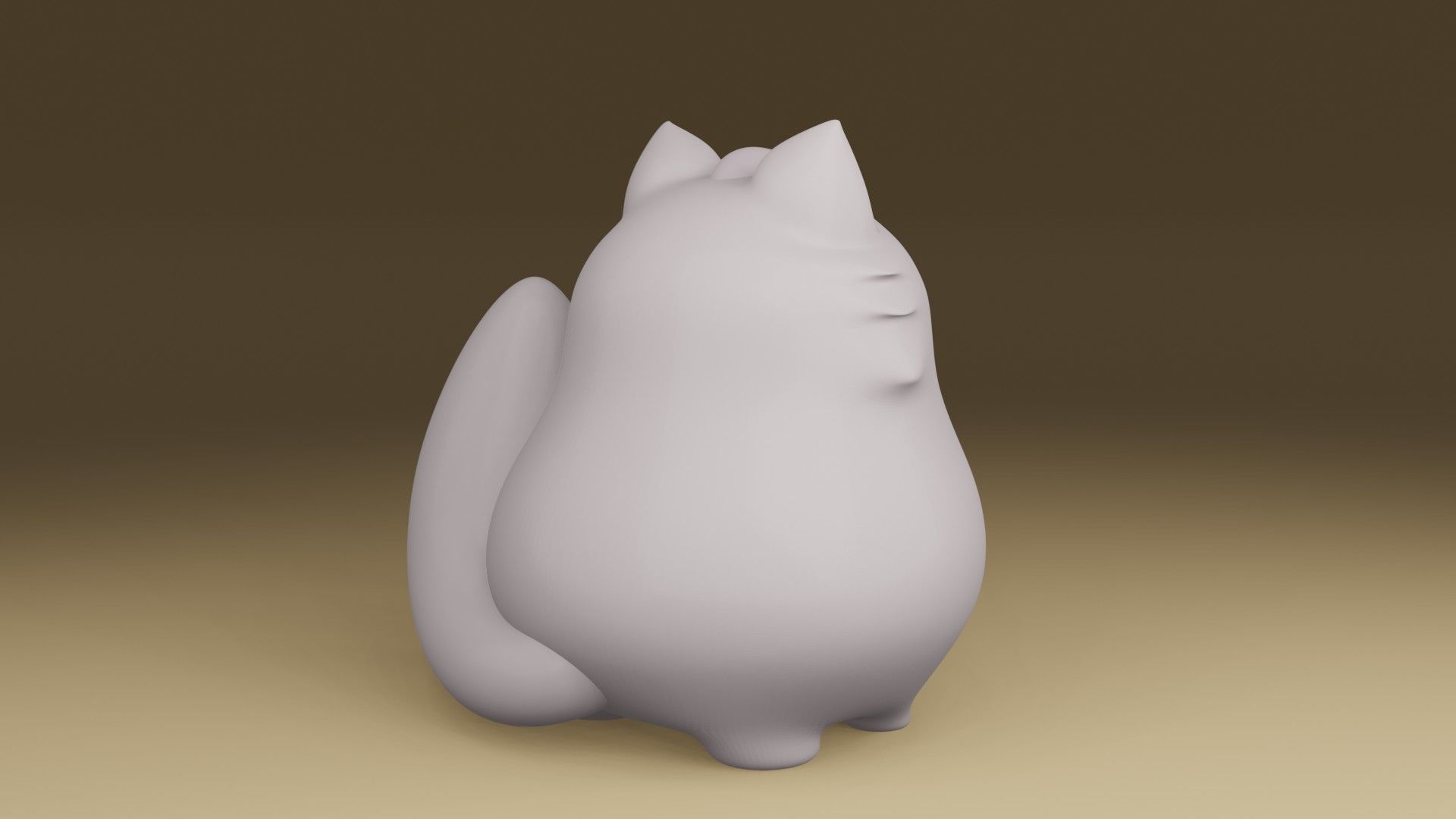 cute cat 3D print model_9