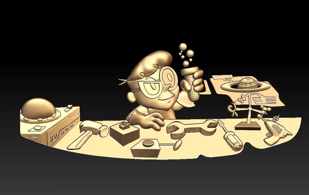 Dexter Lab Pendant 3D print model_0