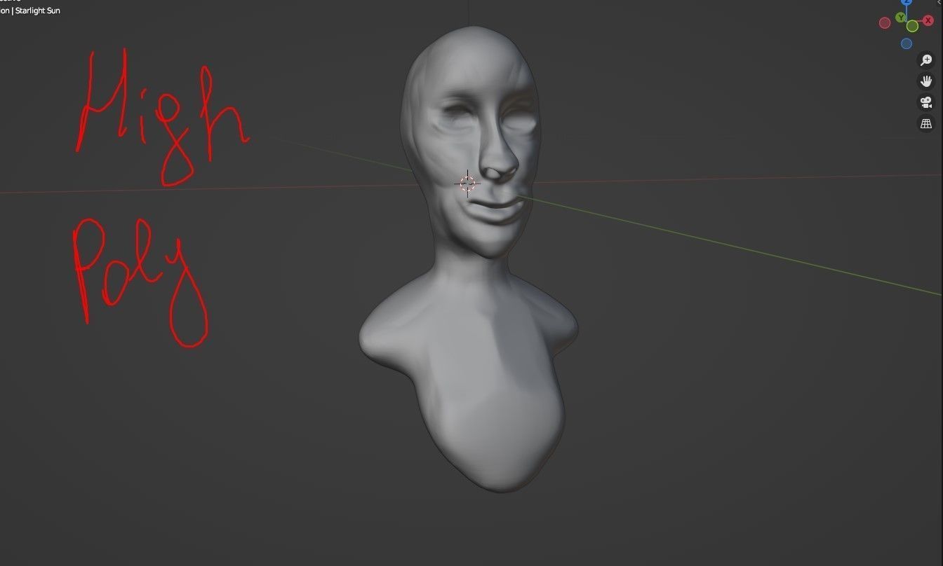 Head 4 Low-poly 3D model_5