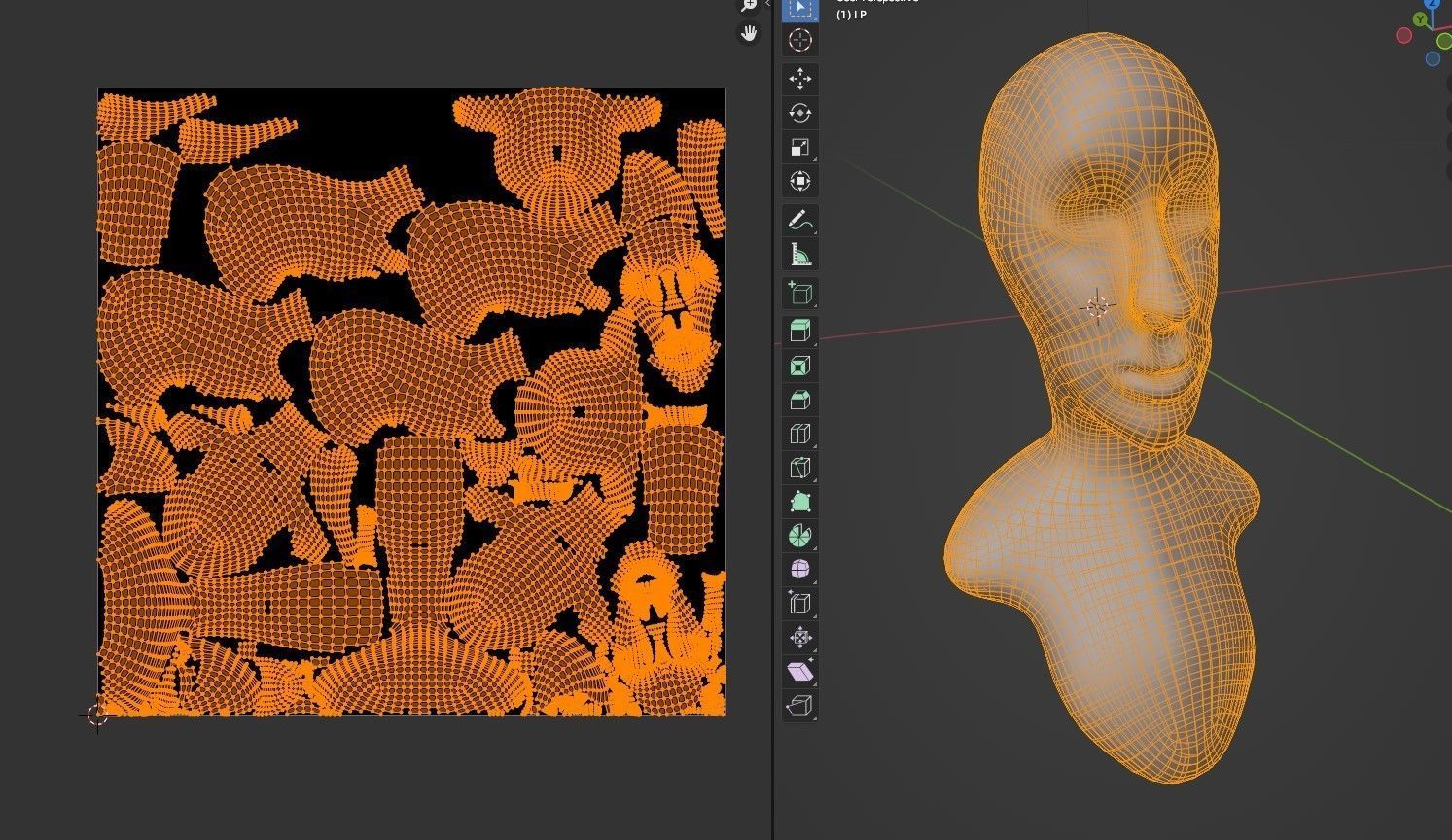 Head 4 Low-poly 3D model_7