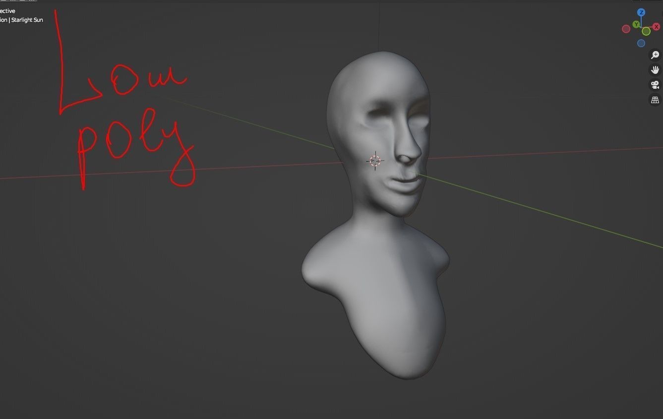 Head 4 Low-poly 3D model_4