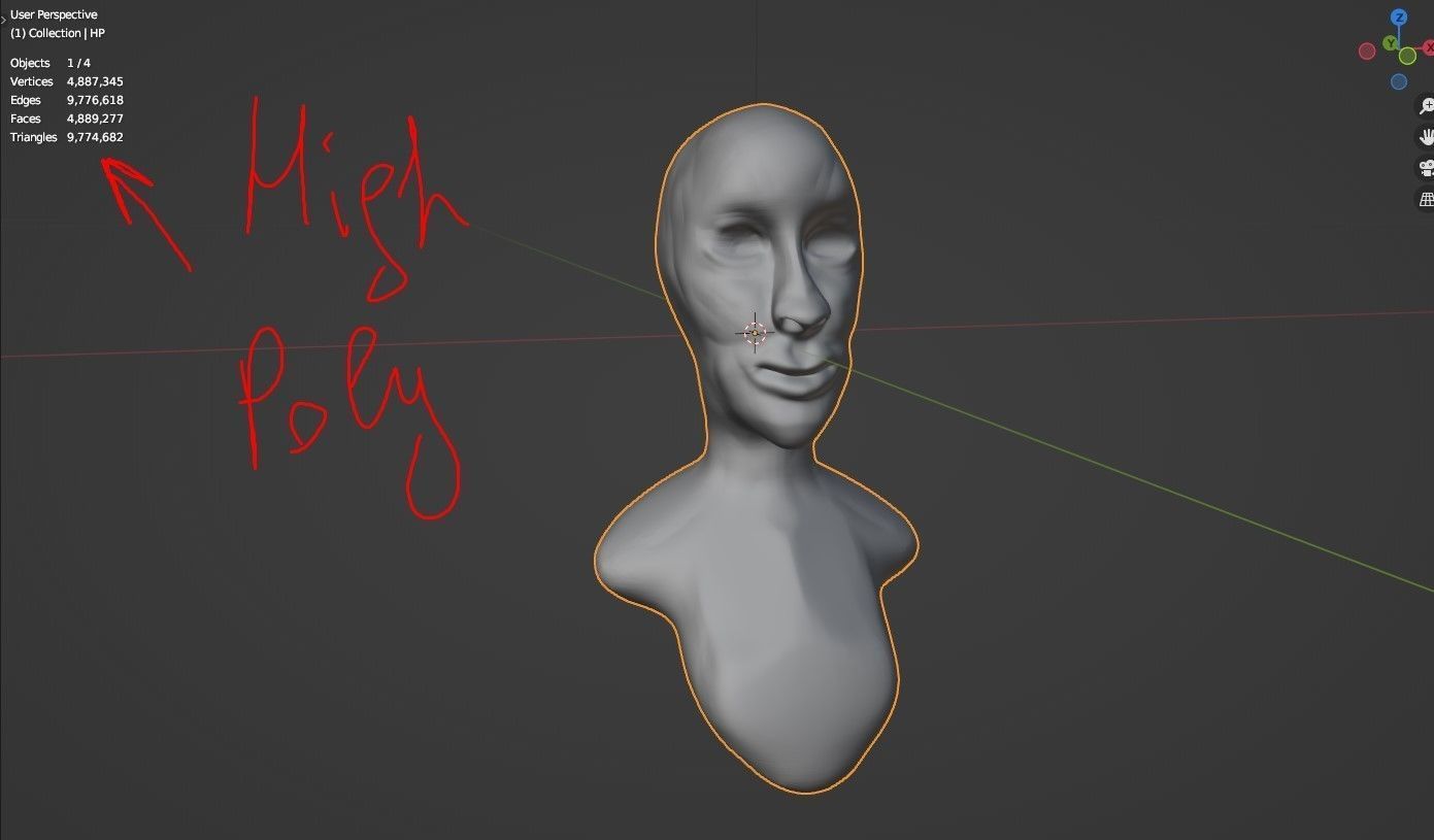 Head 4 Low-poly 3D model_6