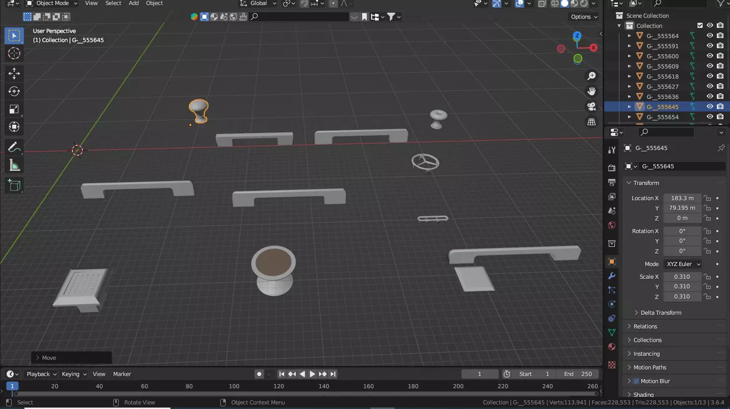 cabinets nobs and holders premium 1 to 1 ratio 3D model_0
