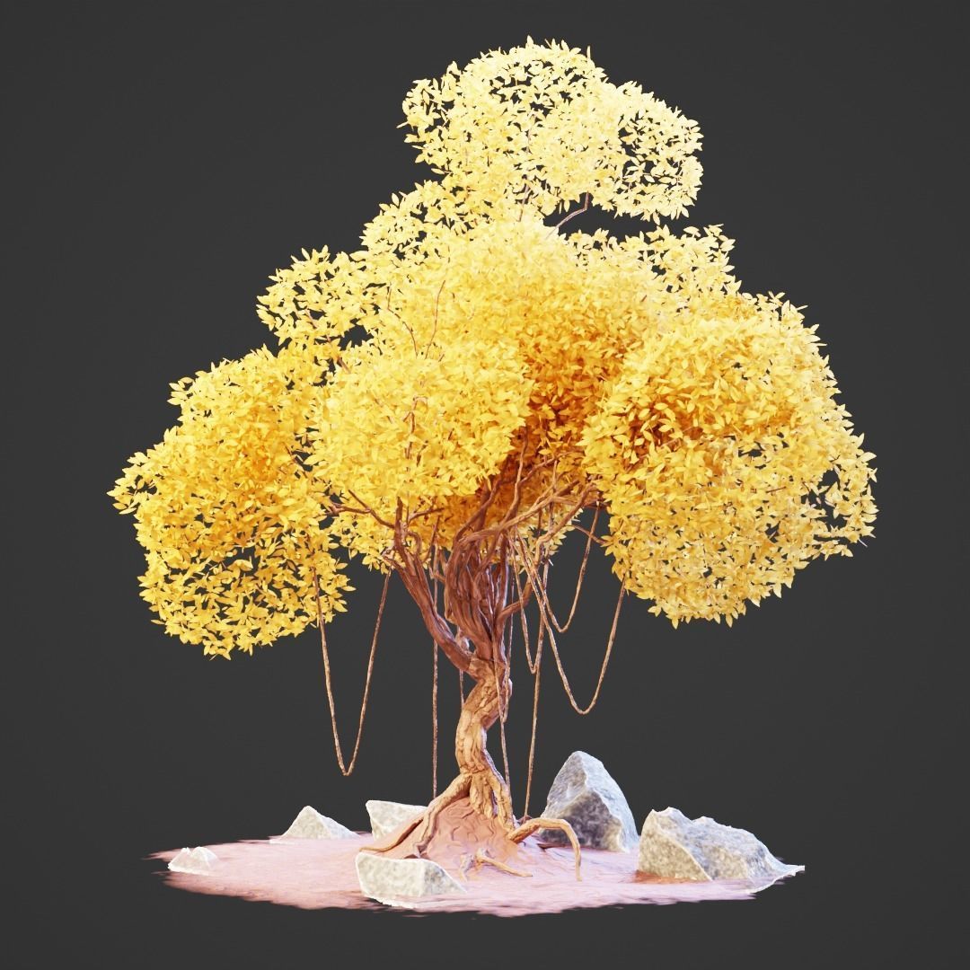 Stylized Fantasy Tree 3D model_2