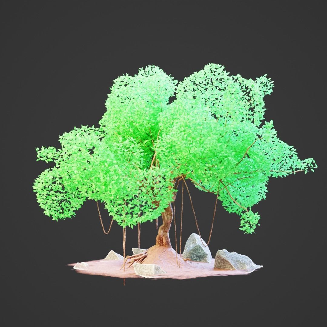 Stylized Fantasy Tree 3D model_1