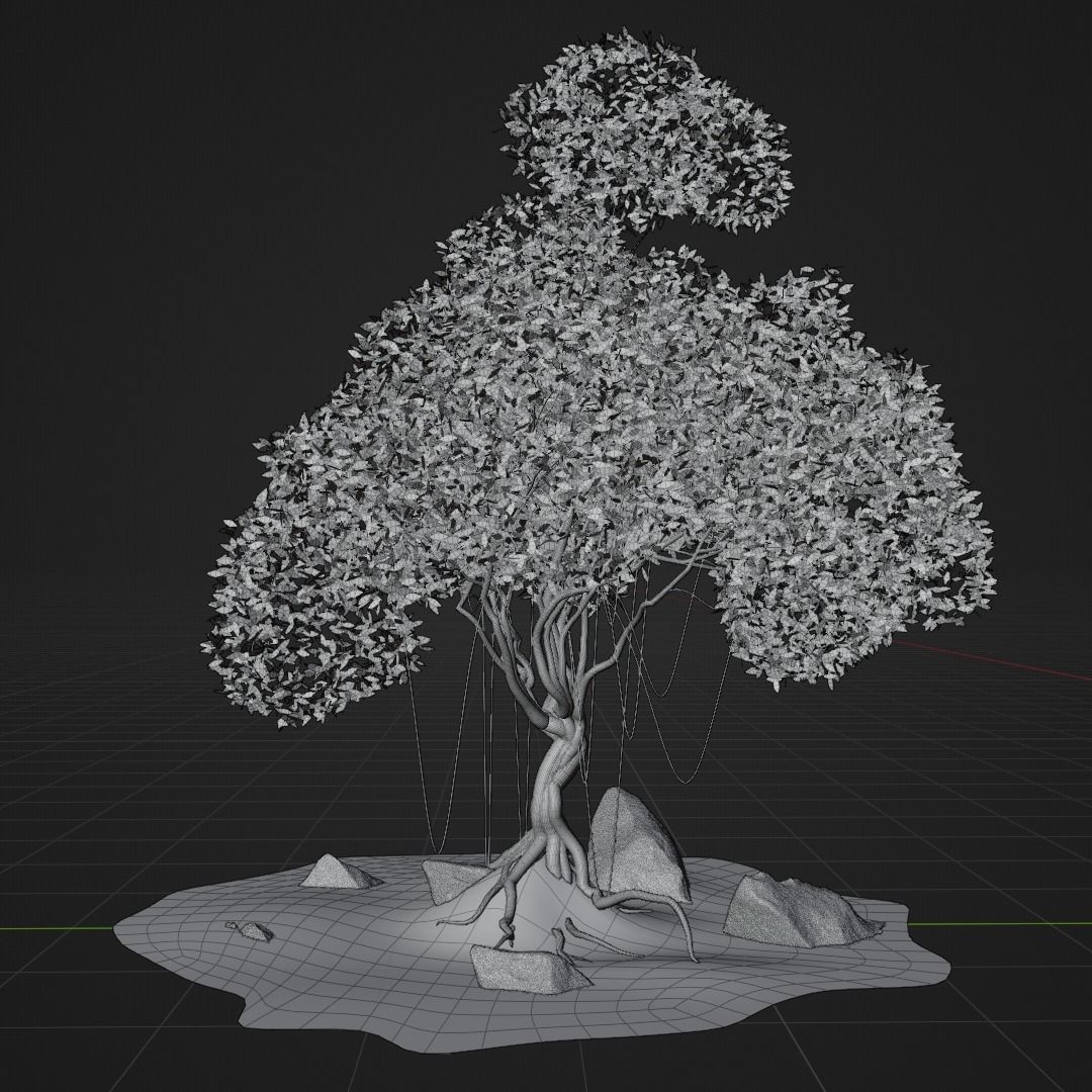Stylized Fantasy Tree 3D model_5