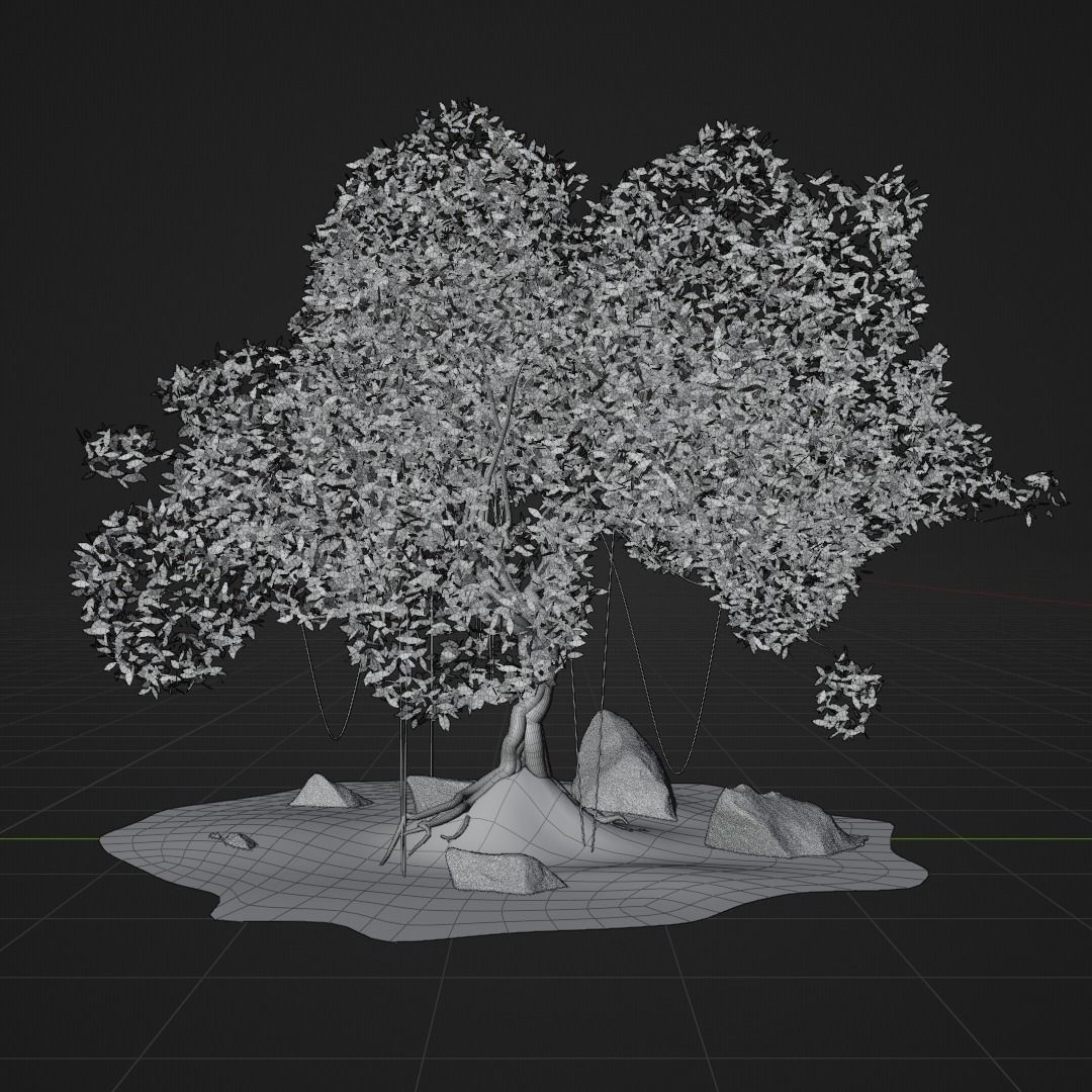 Stylized Fantasy Tree 3D model_4