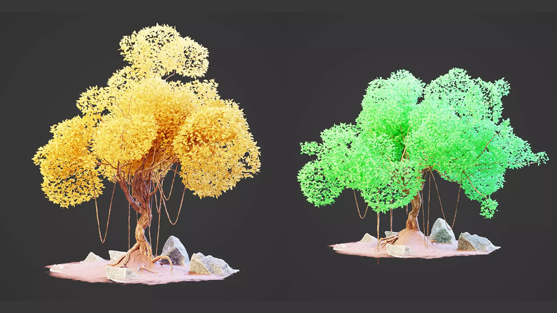 Stylized Fantasy Tree 3D model_0