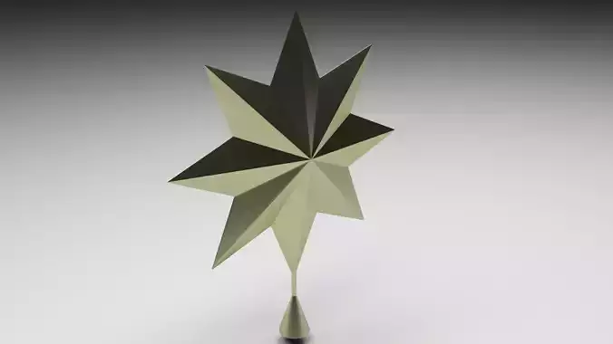 Christmas Tree Gold Star Tree Topper 3D model