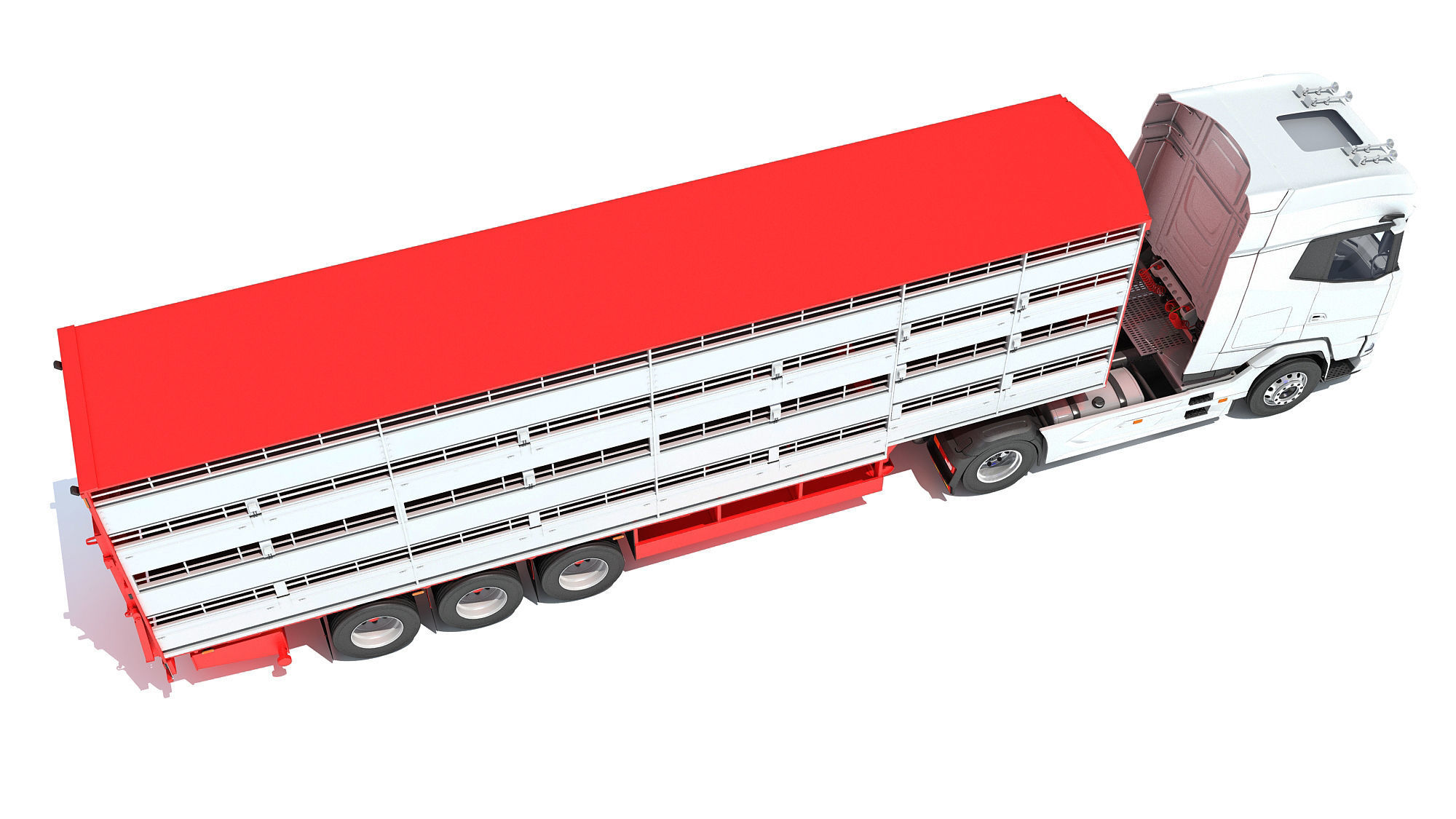 Animal Transporter Truck 3D model_6
