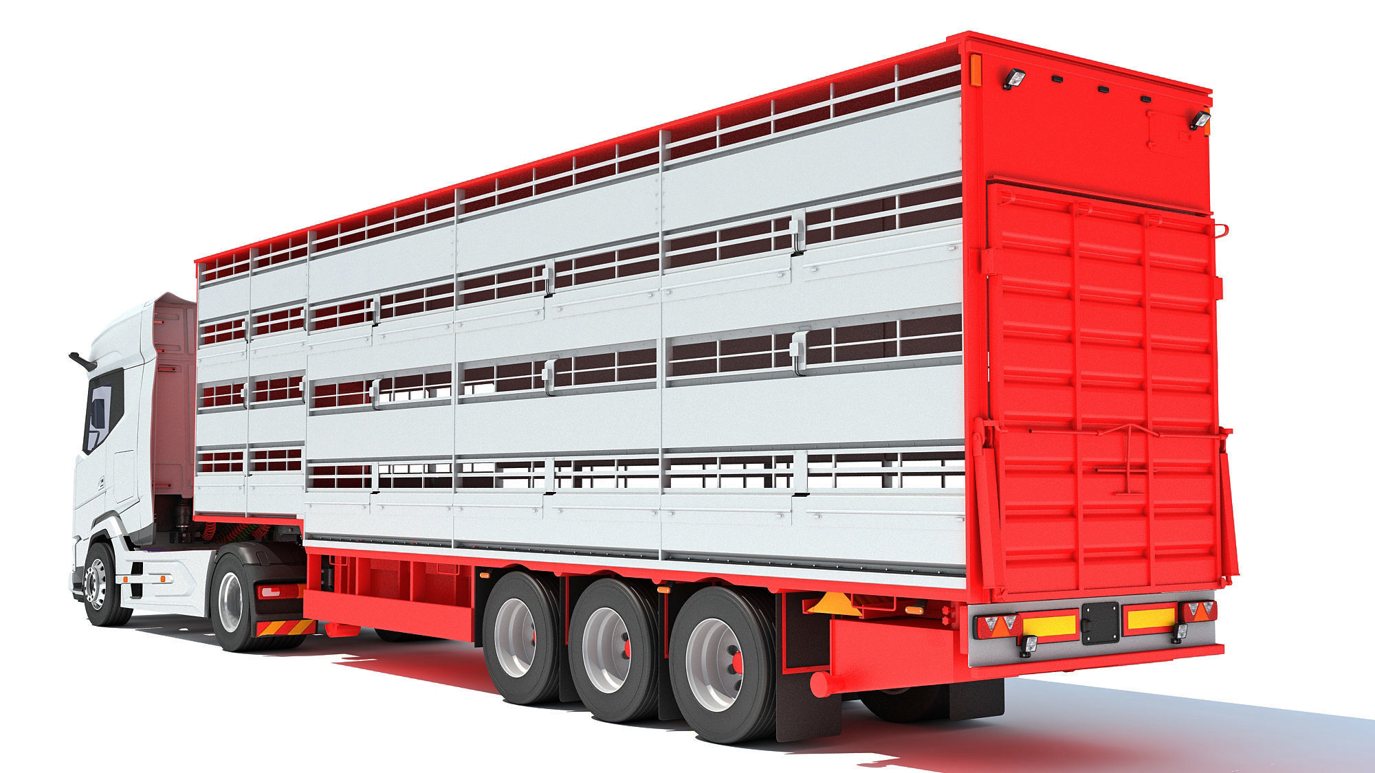 Animal Transporter Truck 3D model_3