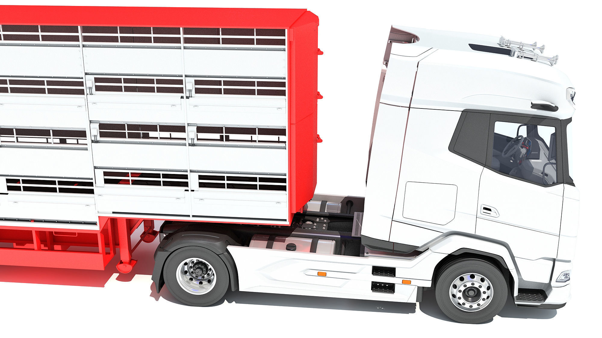 Animal Transporter Truck 3D model_14