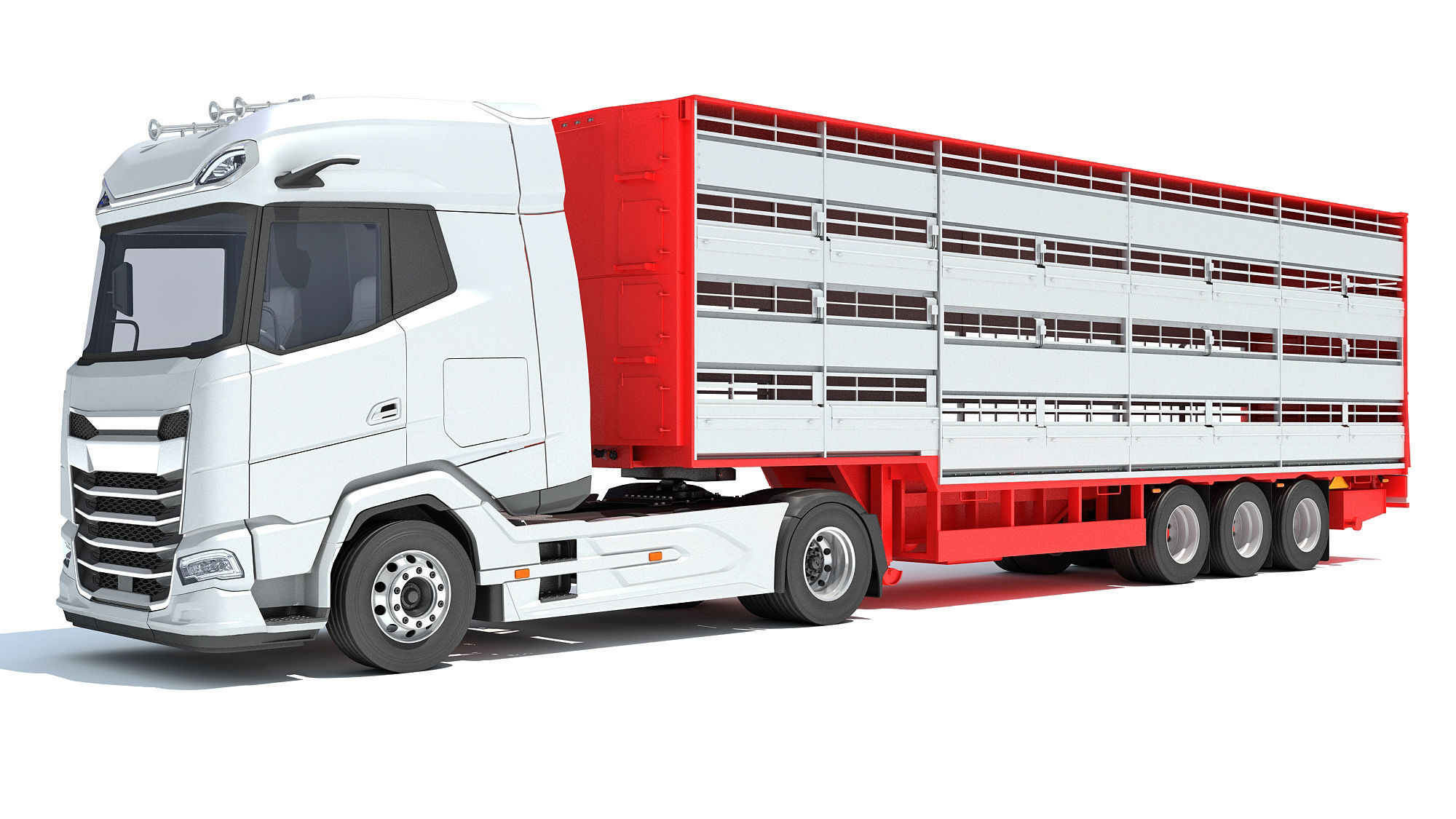 Animal Transporter Truck 3D model_8