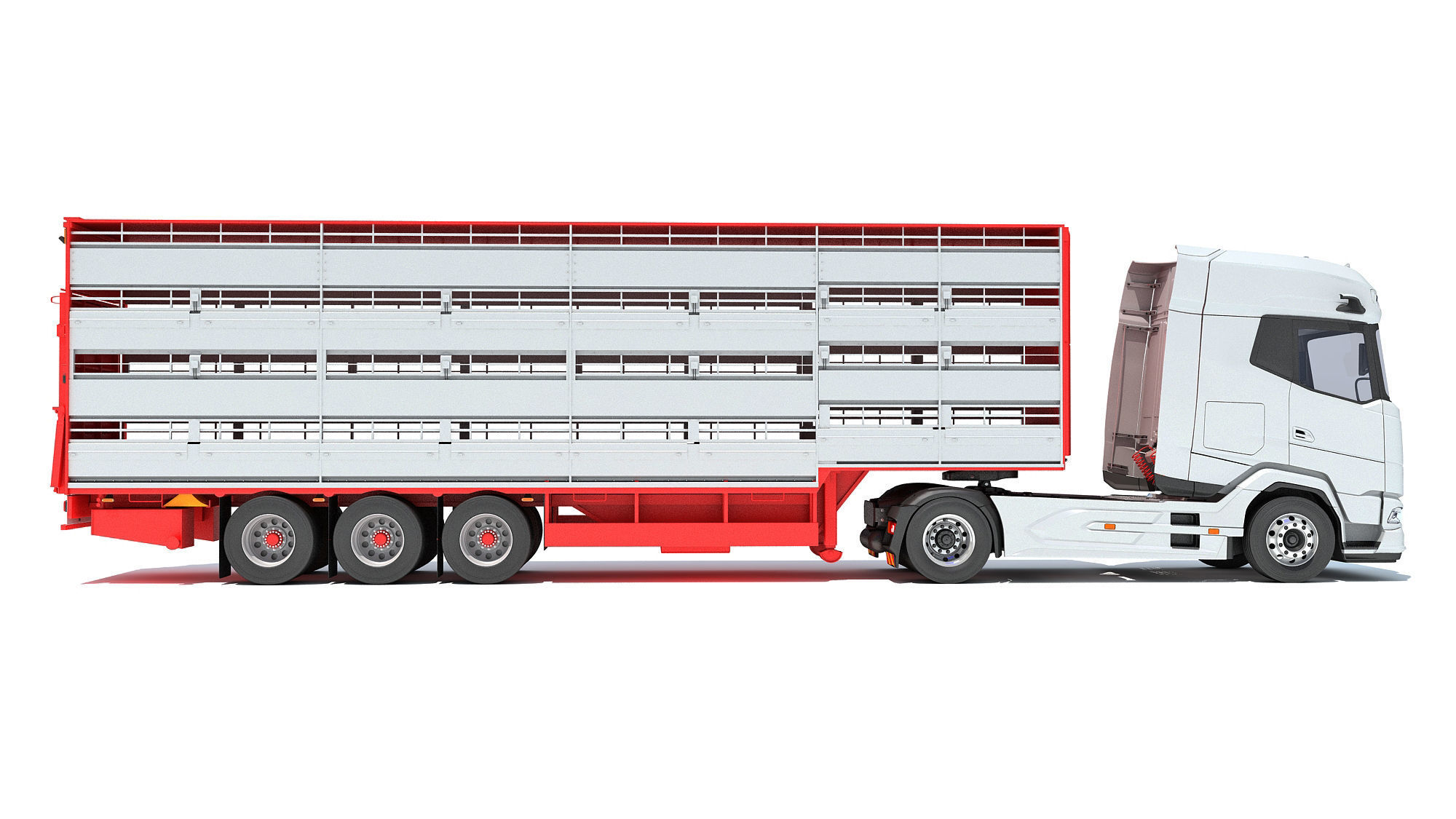 Animal Transporter Truck 3D model_5