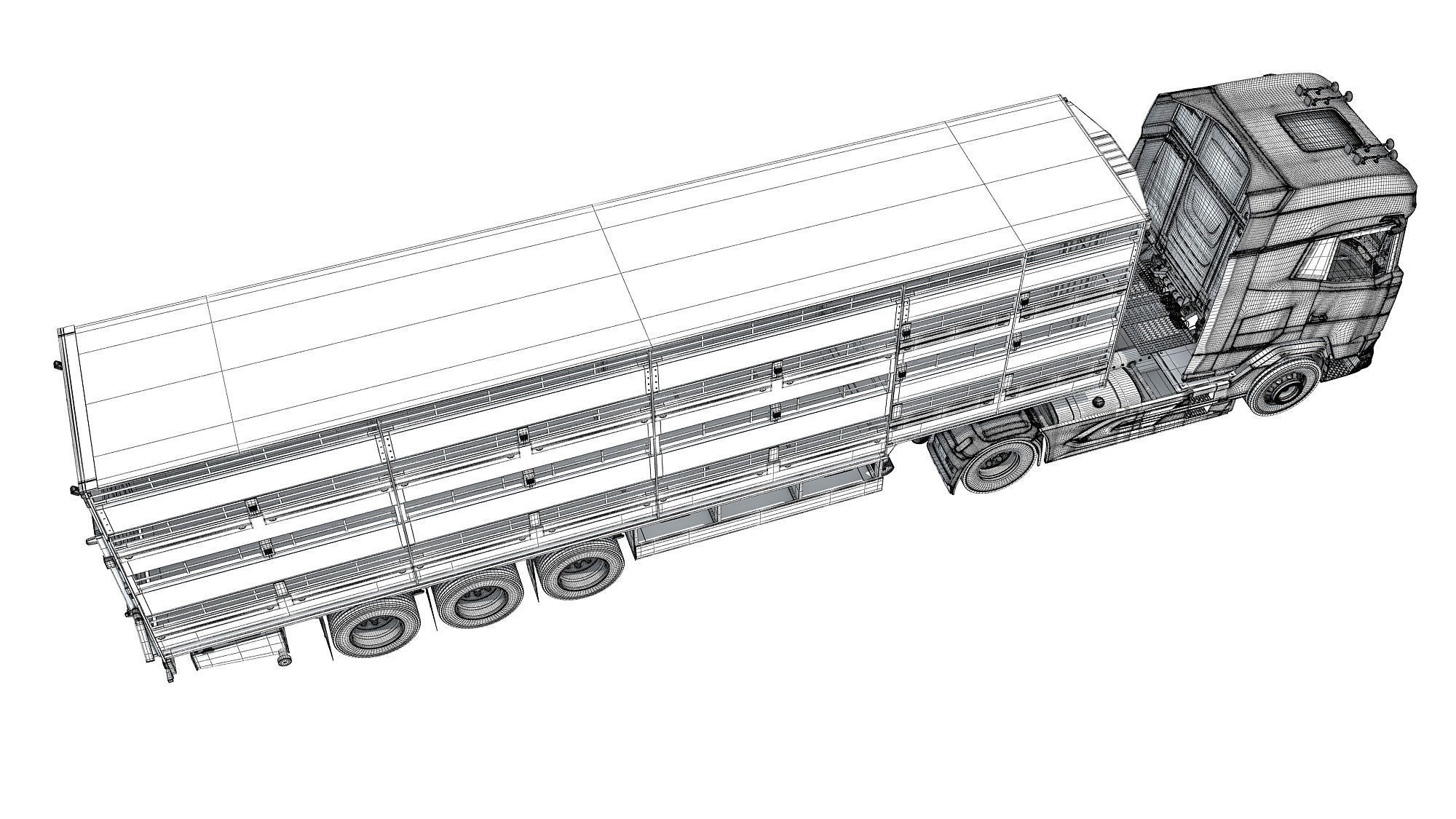 Animal Transporter Truck 3D model_18