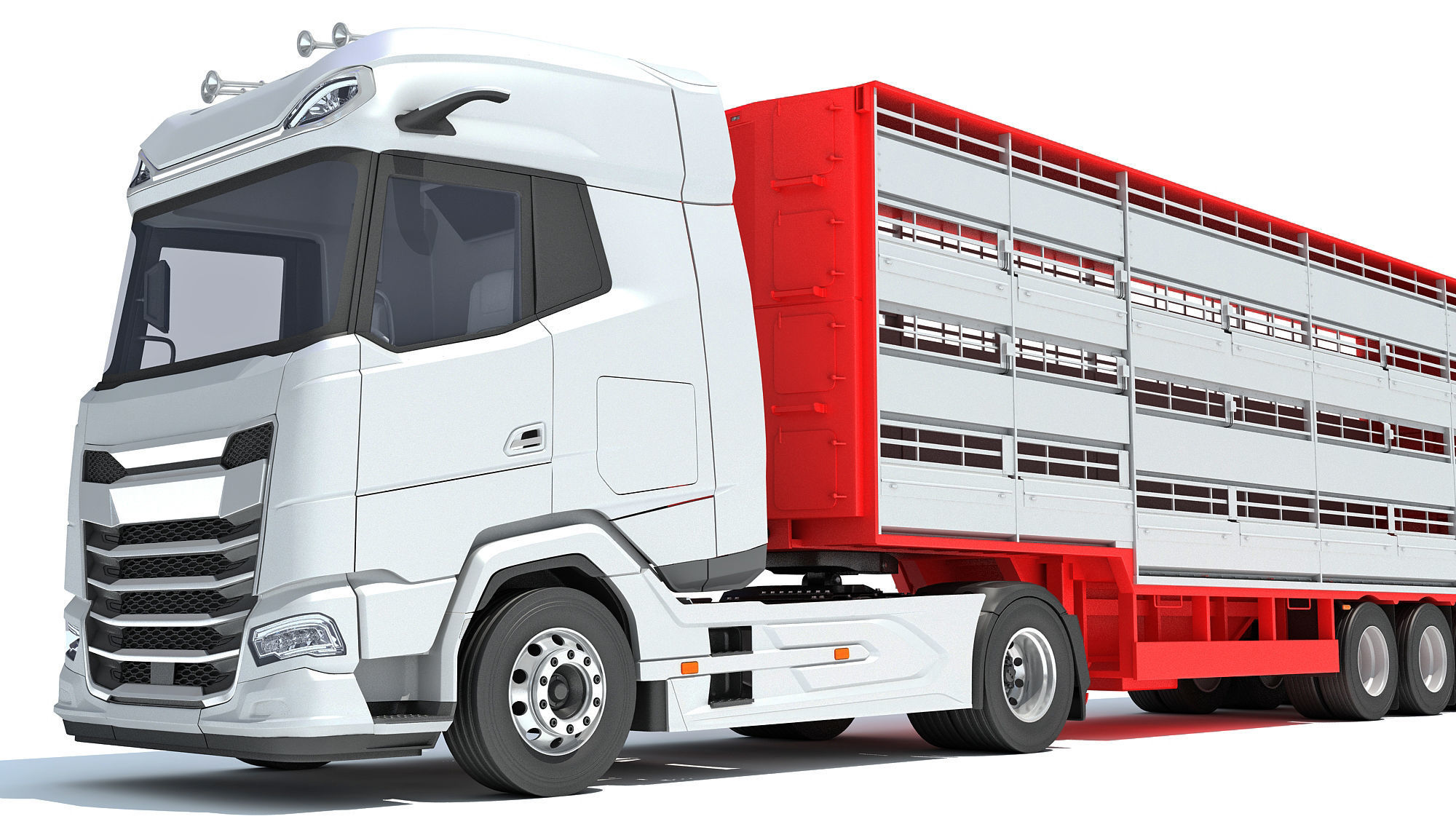 Animal Transporter Truck 3D model_12