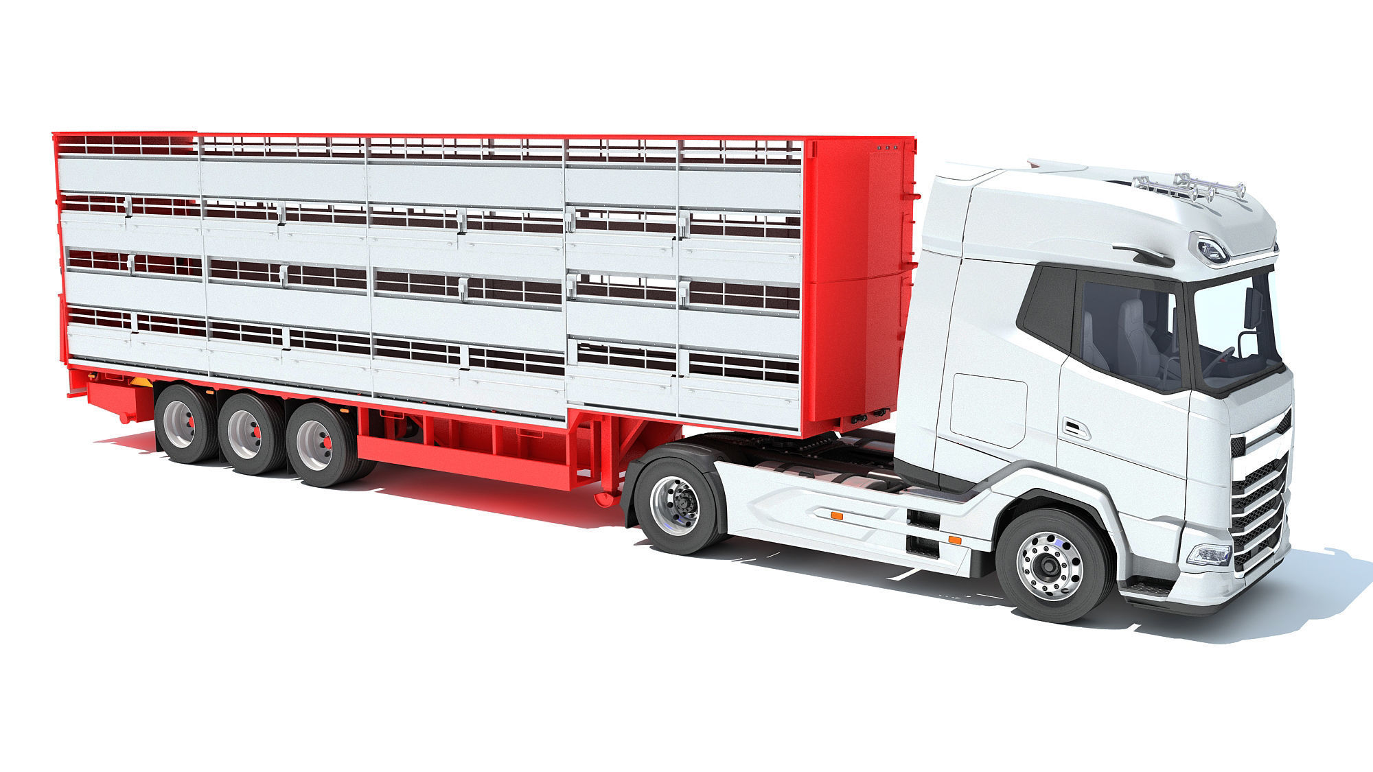 Animal Transporter Truck 3D model_7