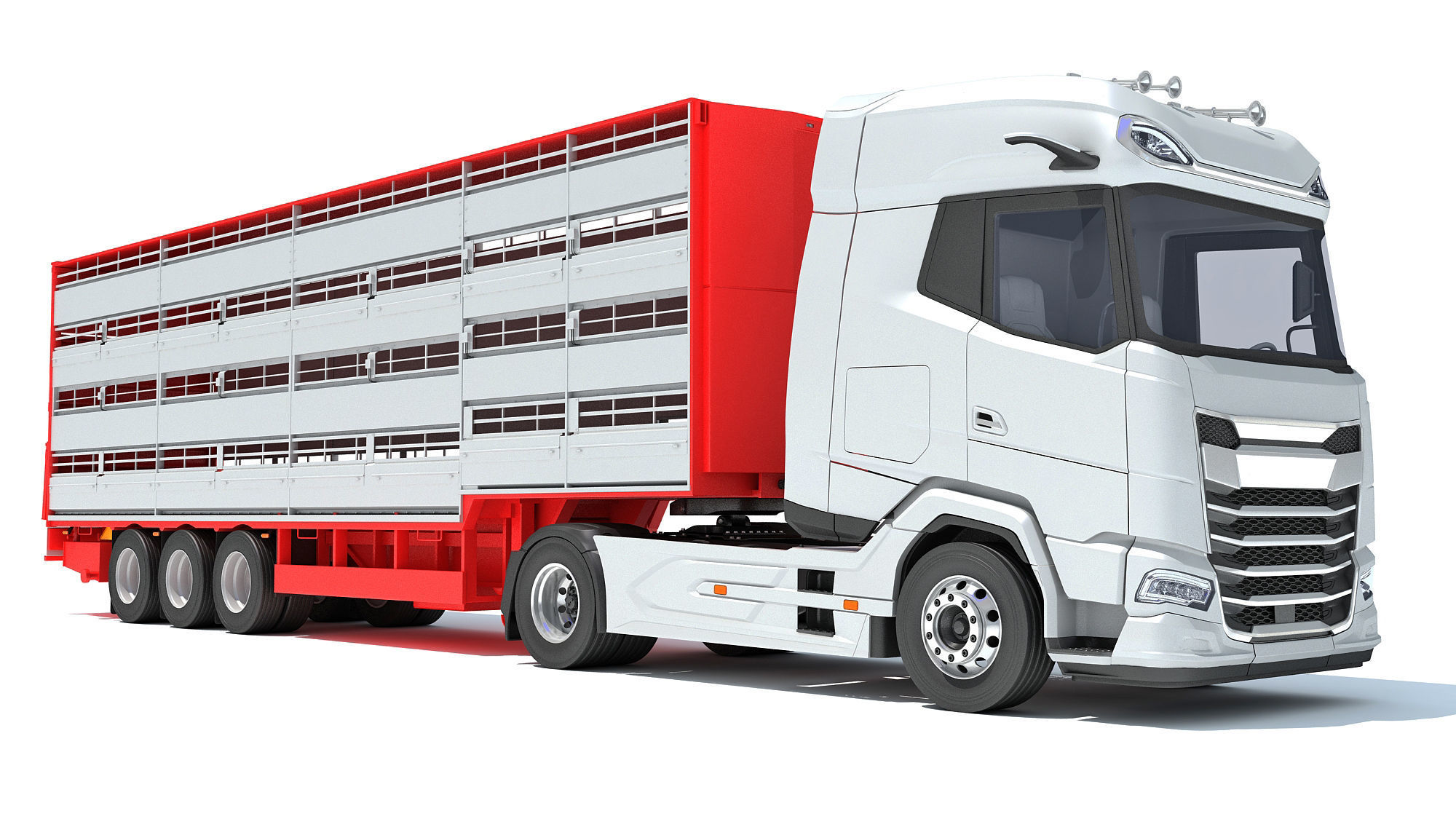Animal Transporter Truck 3D model_9
