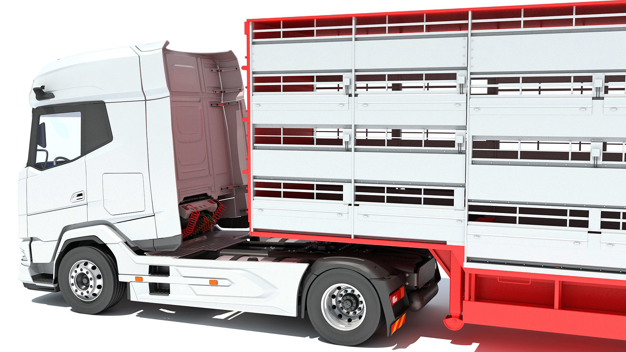 Animal Transporter Truck 3D model_13
