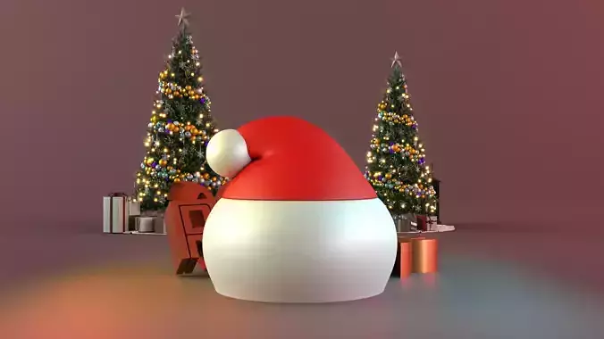 Santa Hat Lidded Bowl 3D print model
