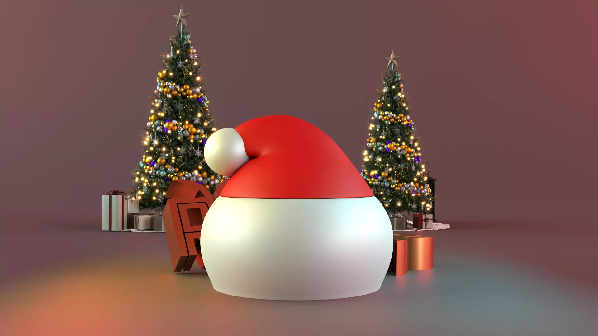 Santa Hat Lidded Bowl 3D print model_0