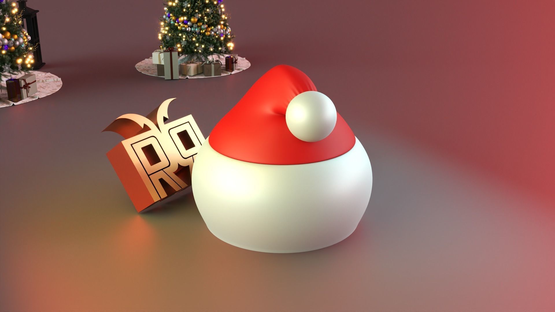 Santa Hat Lidded Bowl 3D print model_4