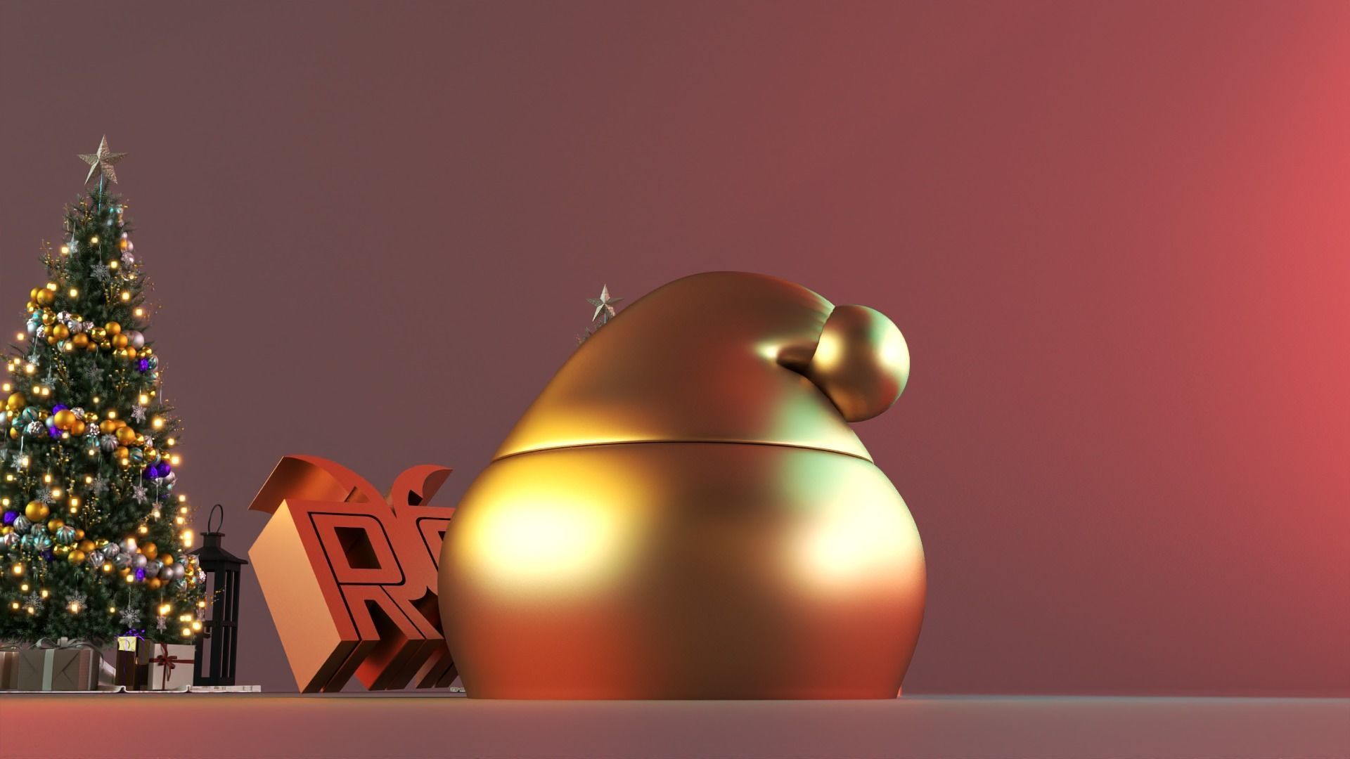 Santa Hat Lidded Bowl 3D print model_7