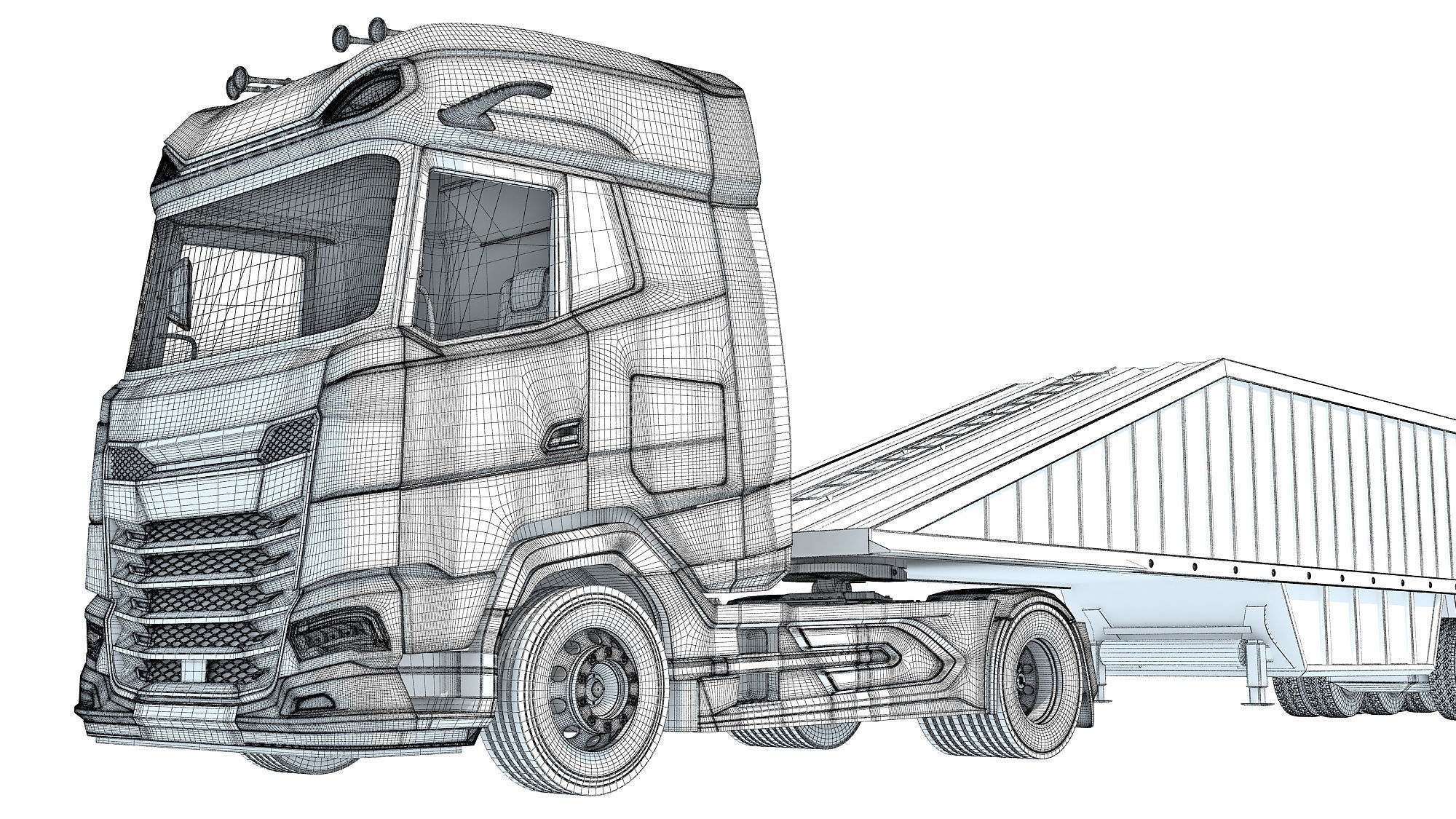 Bottom Dump Truck 3D model_21