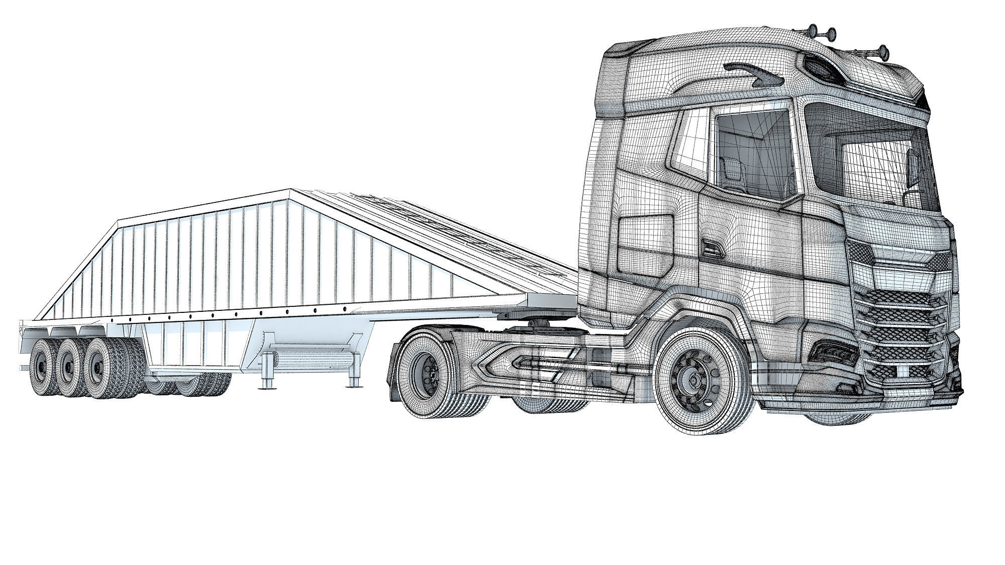 Bottom Dump Truck 3D model_20