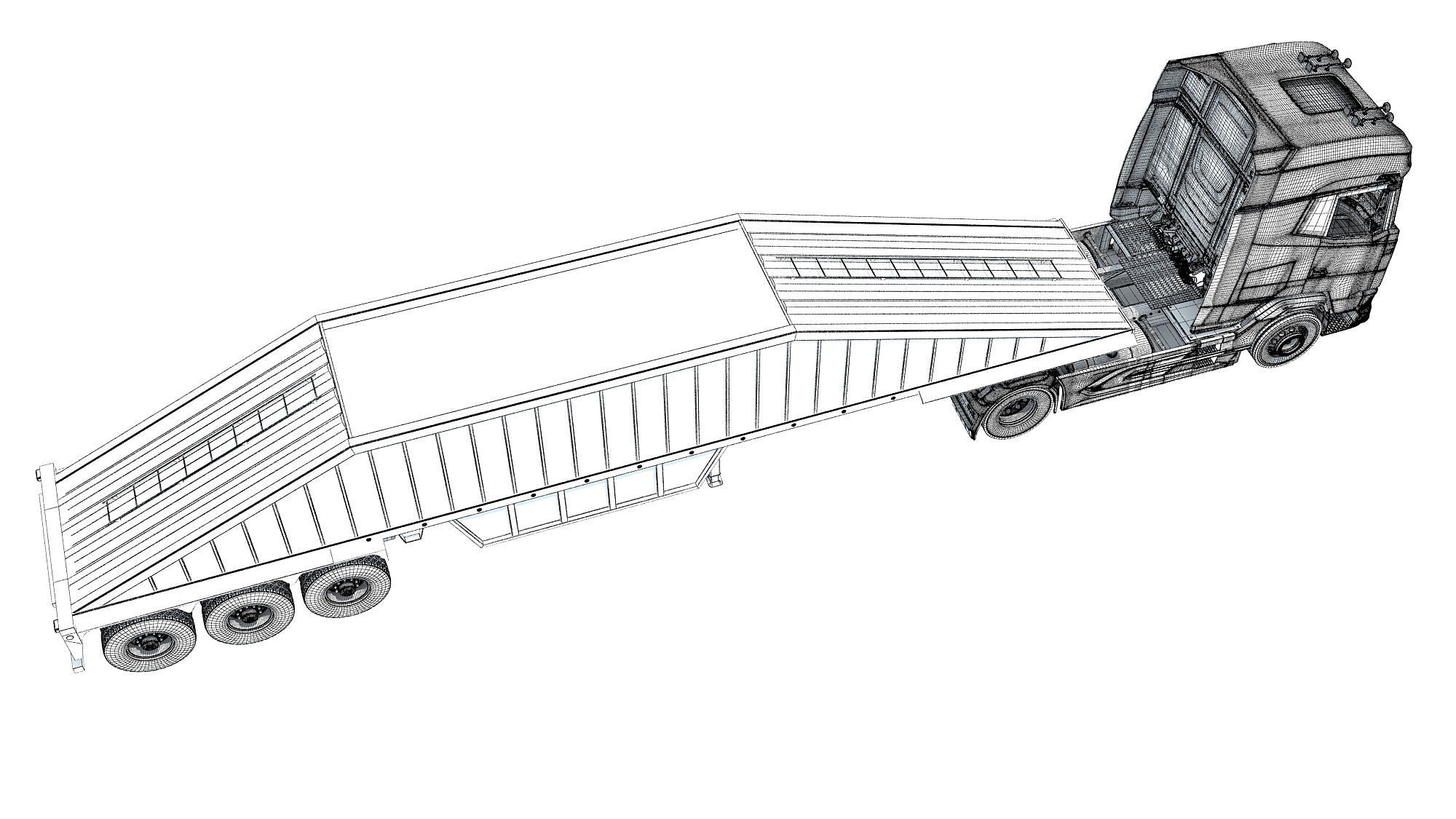 Bottom Dump Truck 3D model_19