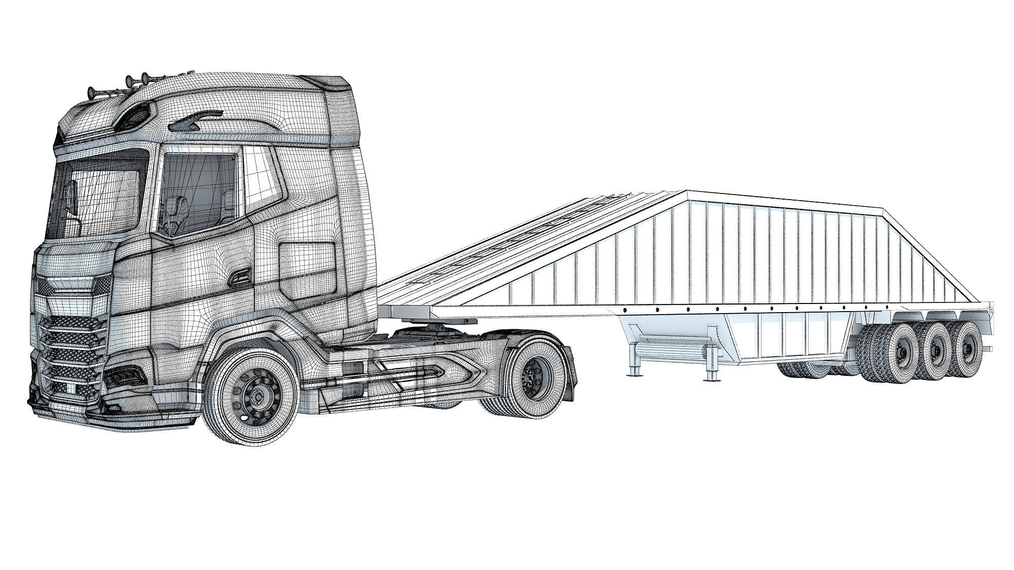 Bottom Dump Truck 3D model_17