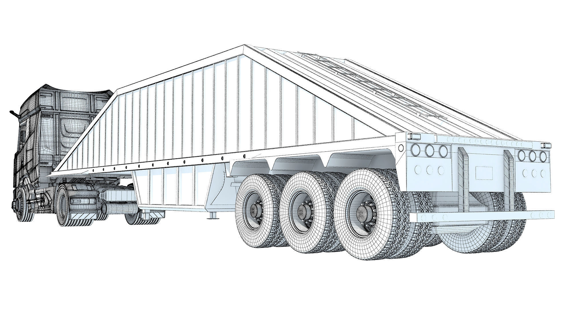 Bottom Dump Truck 3D model_18