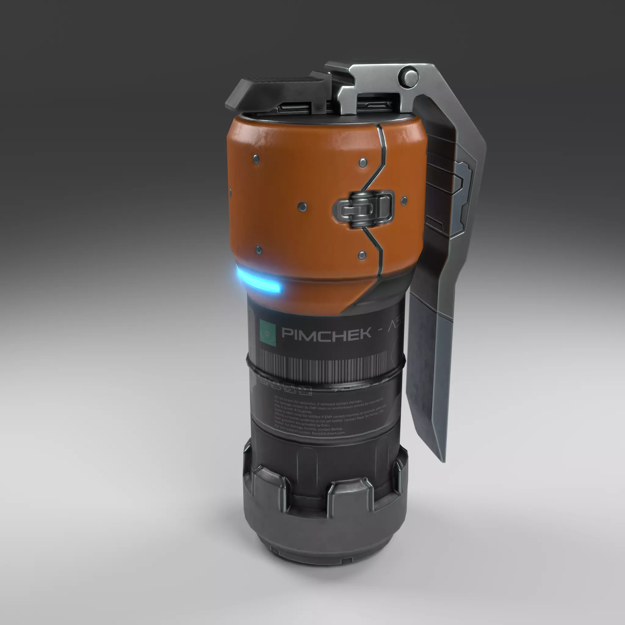 sci-fi grenade flashbang Low-poly 3D model_0