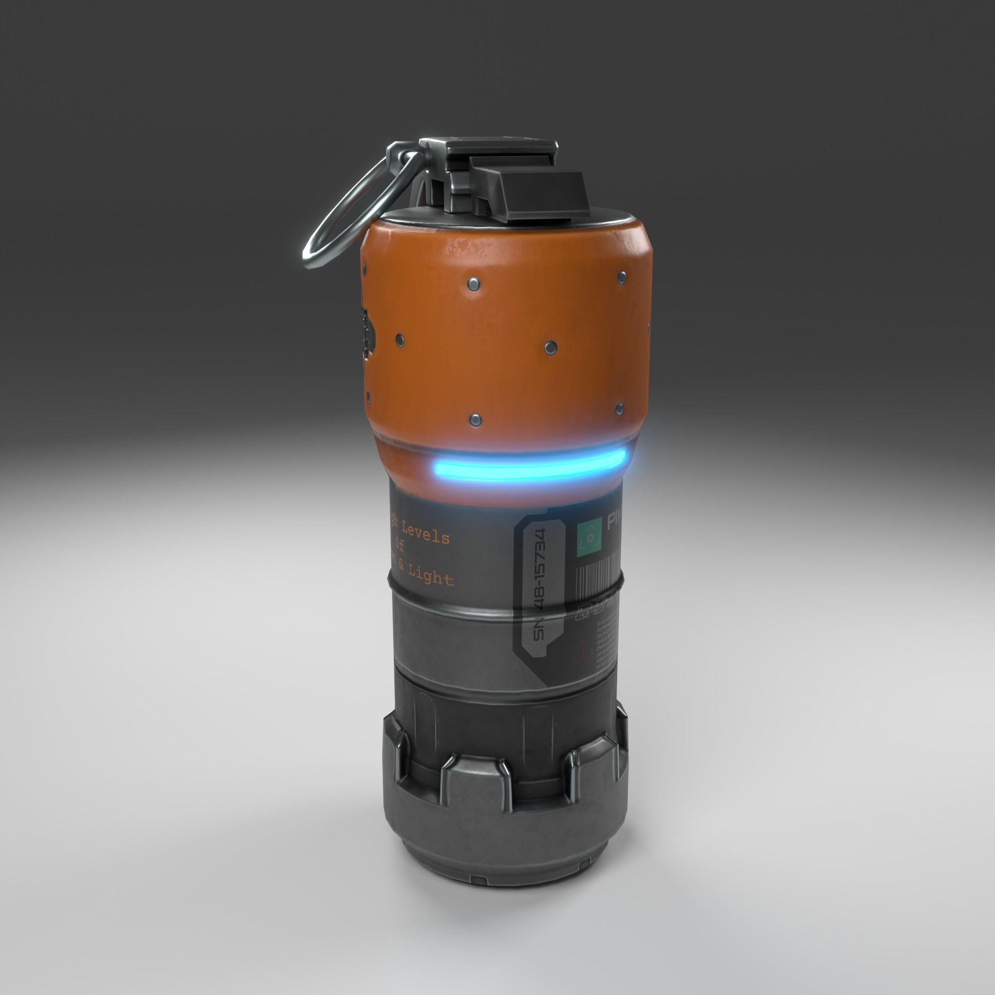 sci-fi grenade flashbang Low-poly 3D model_3