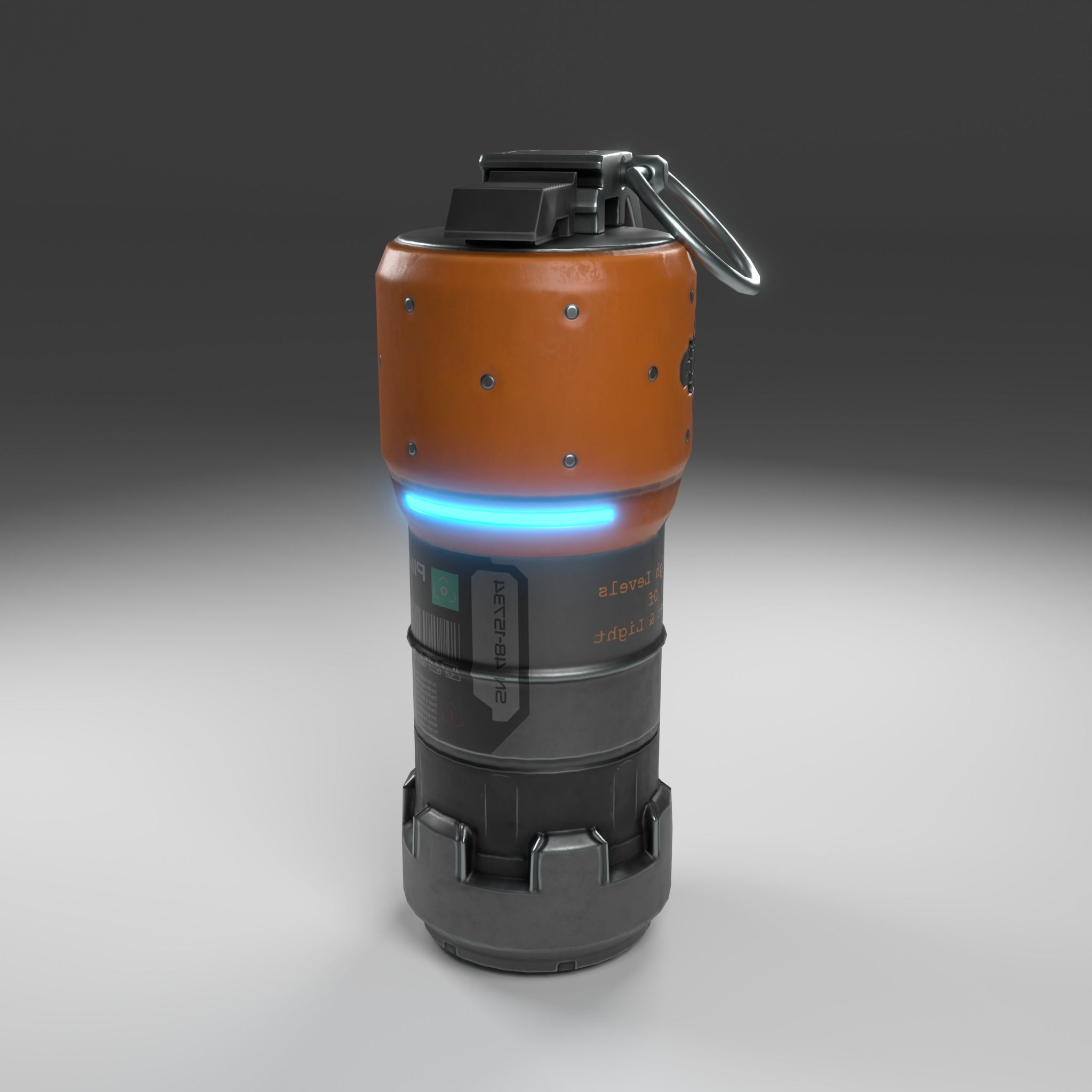 sci-fi grenade flashbang Low-poly 3D model_4