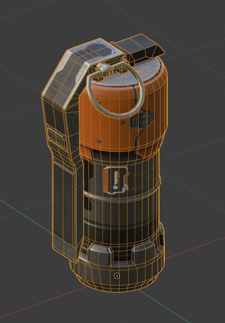 sci-fi grenade flashbang Low-poly 3D model_6