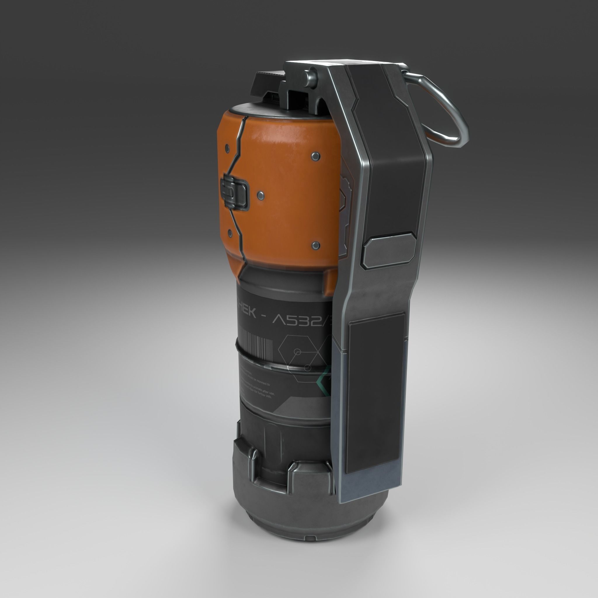sci-fi grenade flashbang Low-poly 3D model_1