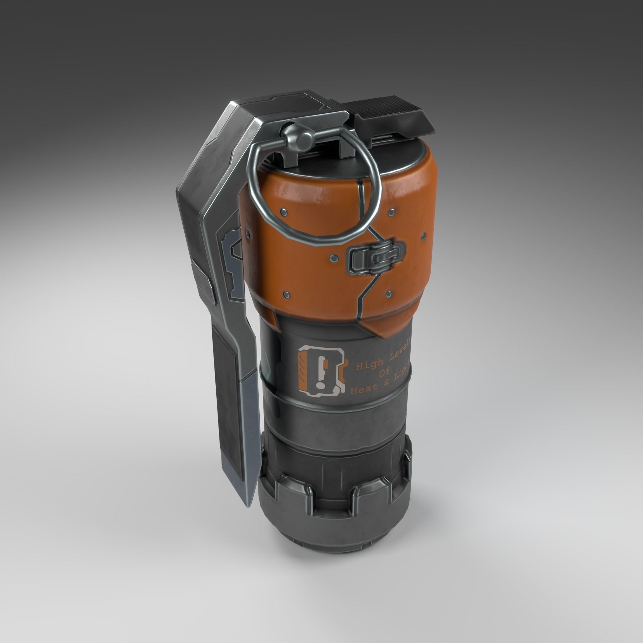 sci-fi grenade flashbang Low-poly 3D model_2