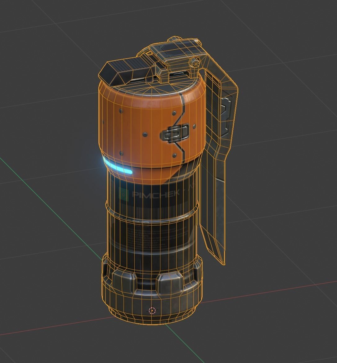 sci-fi grenade flashbang Low-poly 3D model_5