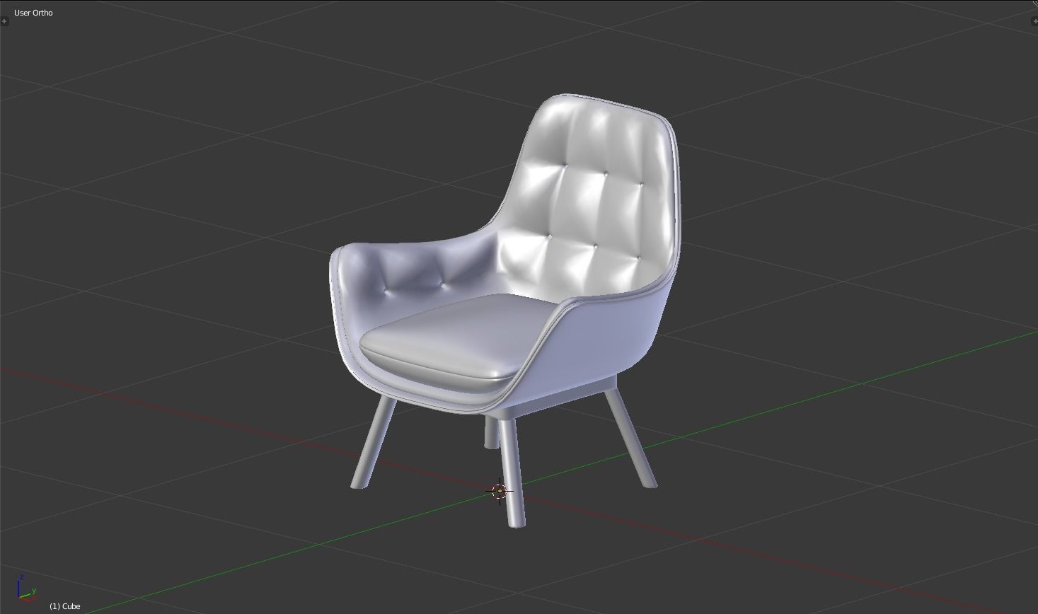 sofachair Low-poly 3D model_6