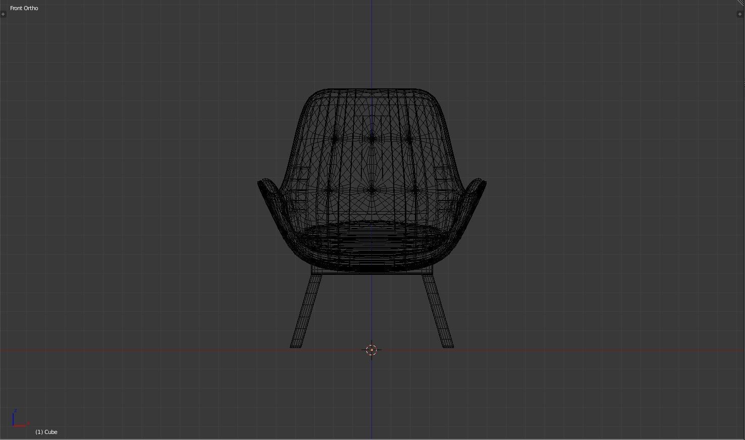 sofachair Low-poly 3D model_7