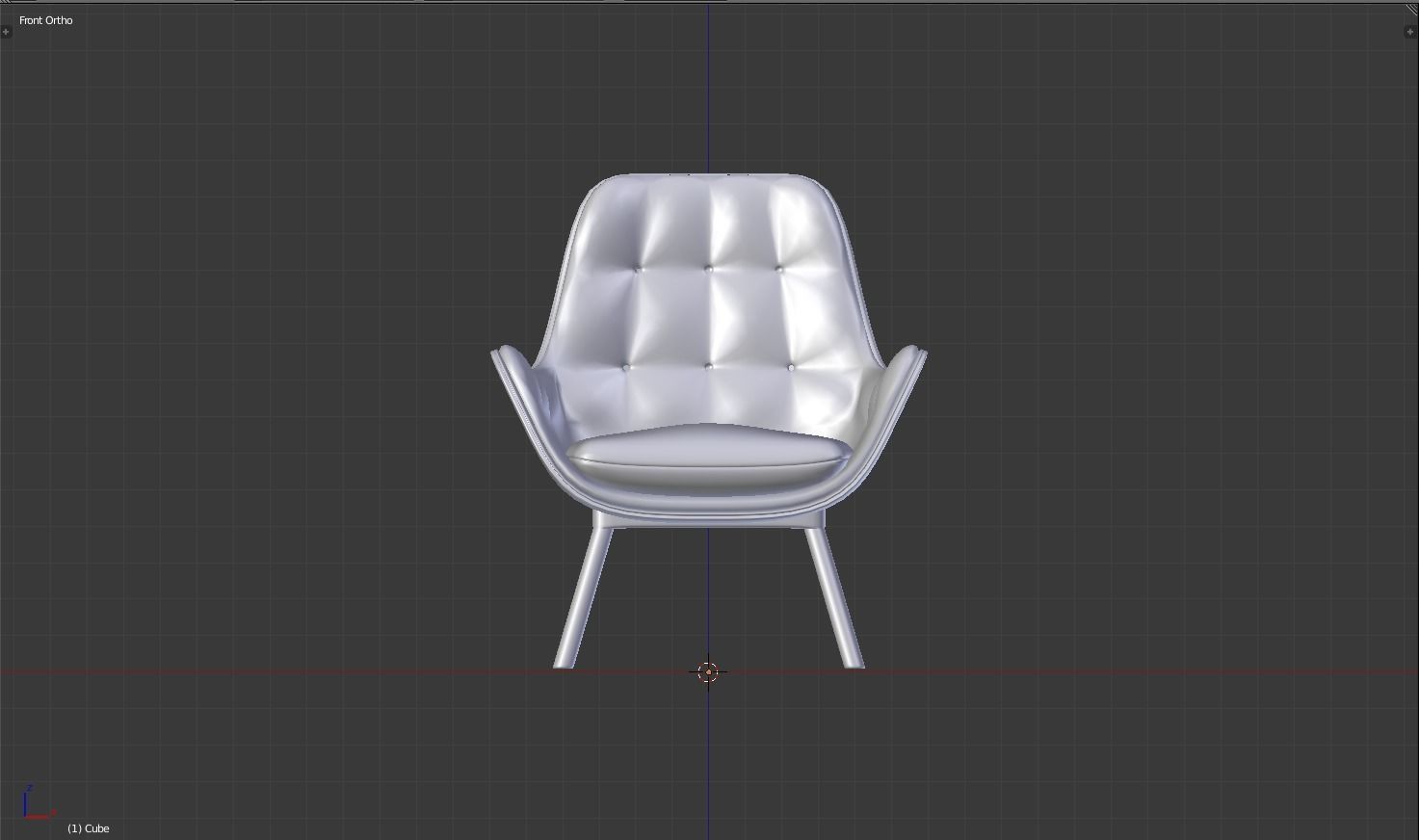 sofachair Low-poly 3D model_4