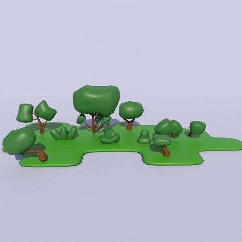 Trees And Bushes Low-poly 3D model