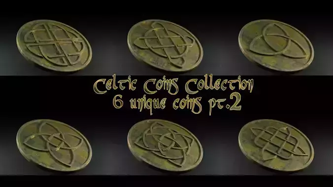 Celtic Coin Collection pt2 Low-poly 3D model
