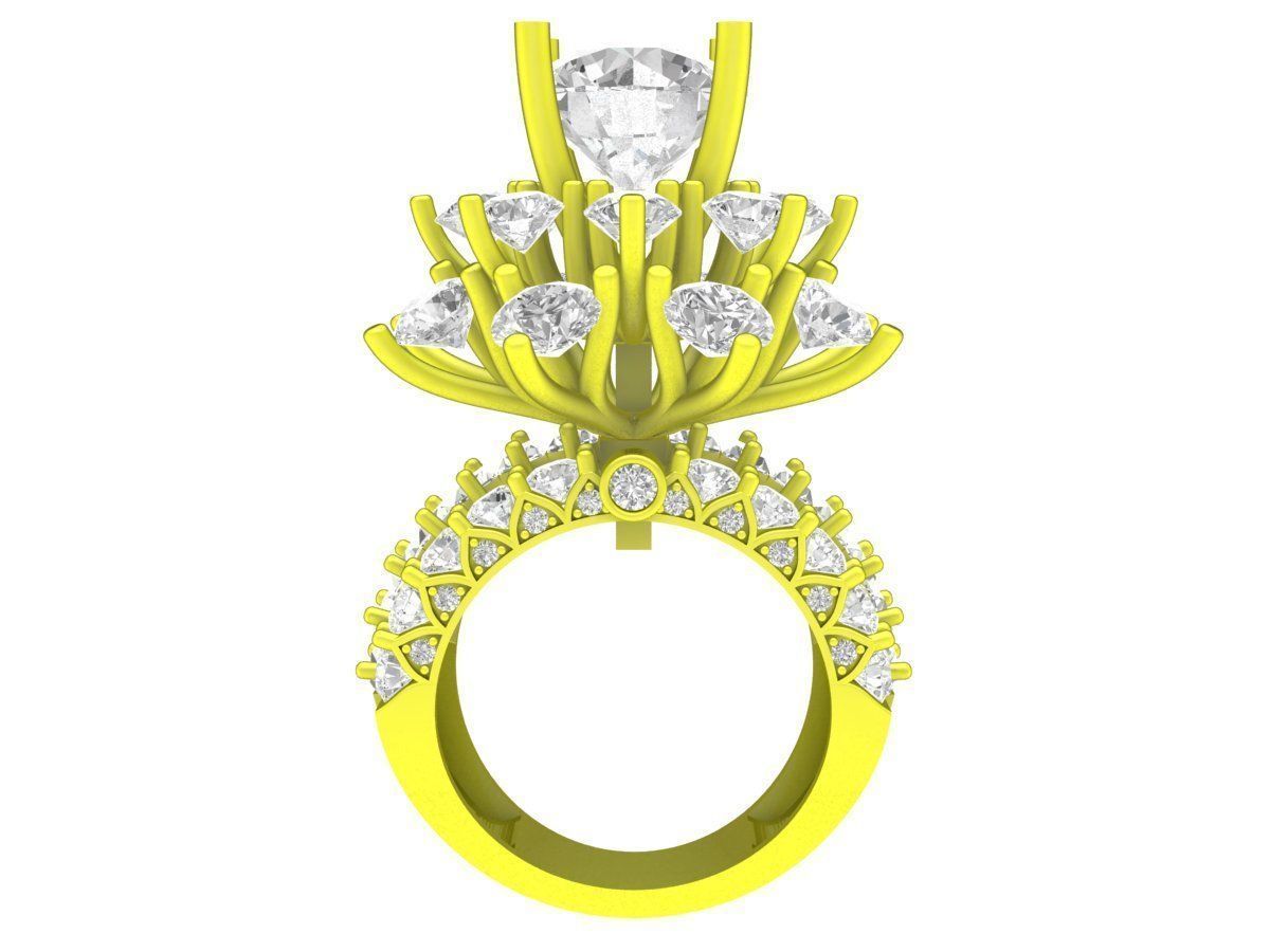 A7501 HongKong Style Diamond Women Engagement Ring 3D Model 3D print model_3