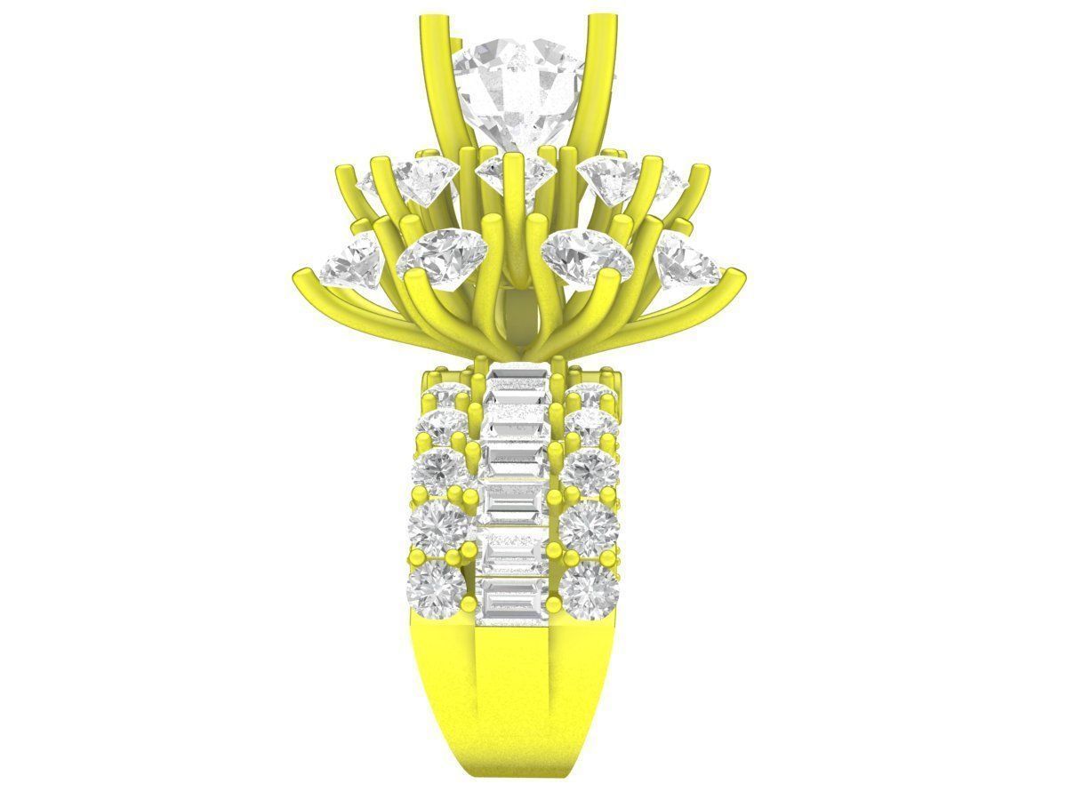 A7501 HongKong Style Diamond Women Engagement Ring 3D Model 3D print model_4
