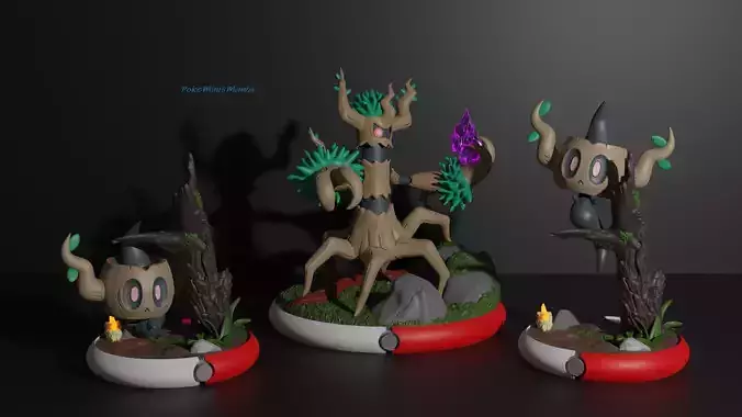 Phantump and Trevenant presupported 3D print model