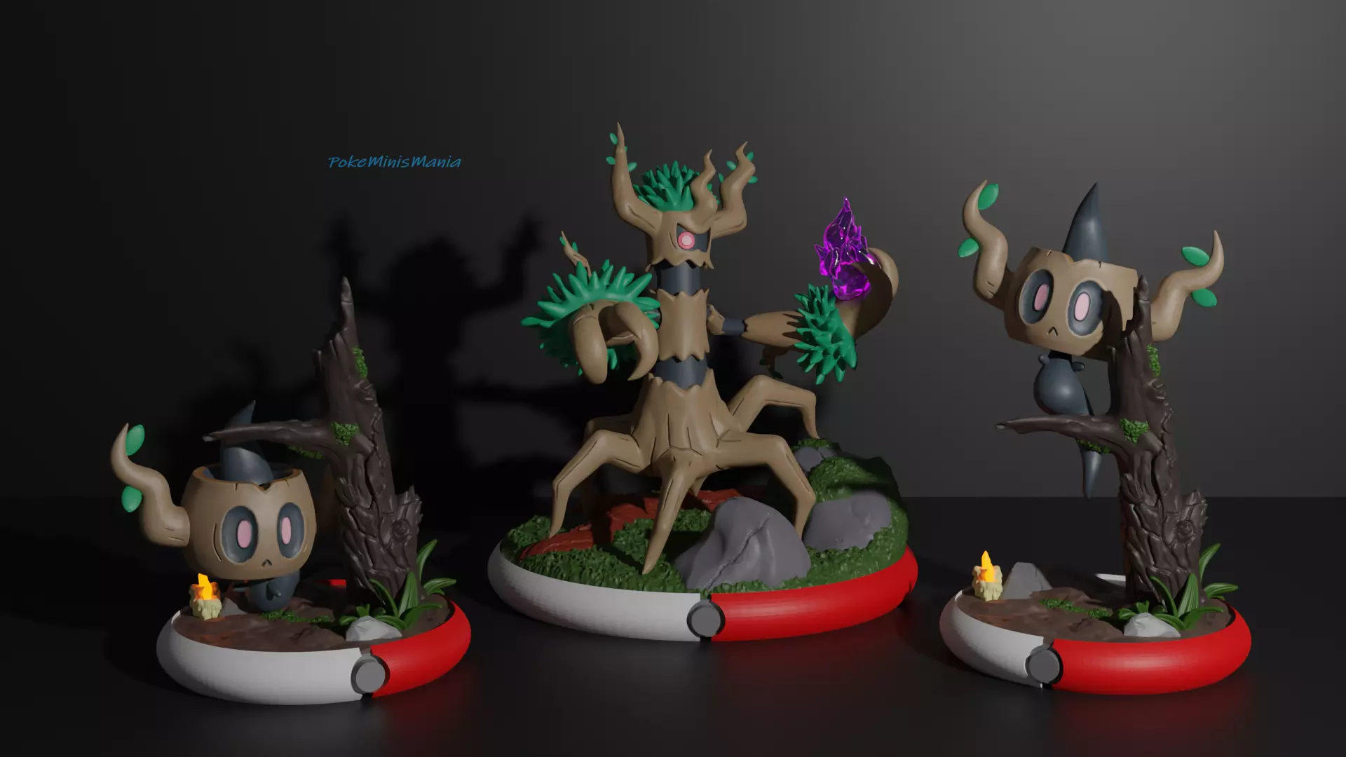 Phantump and Trevenant presupported 3D print model 3D print model_0