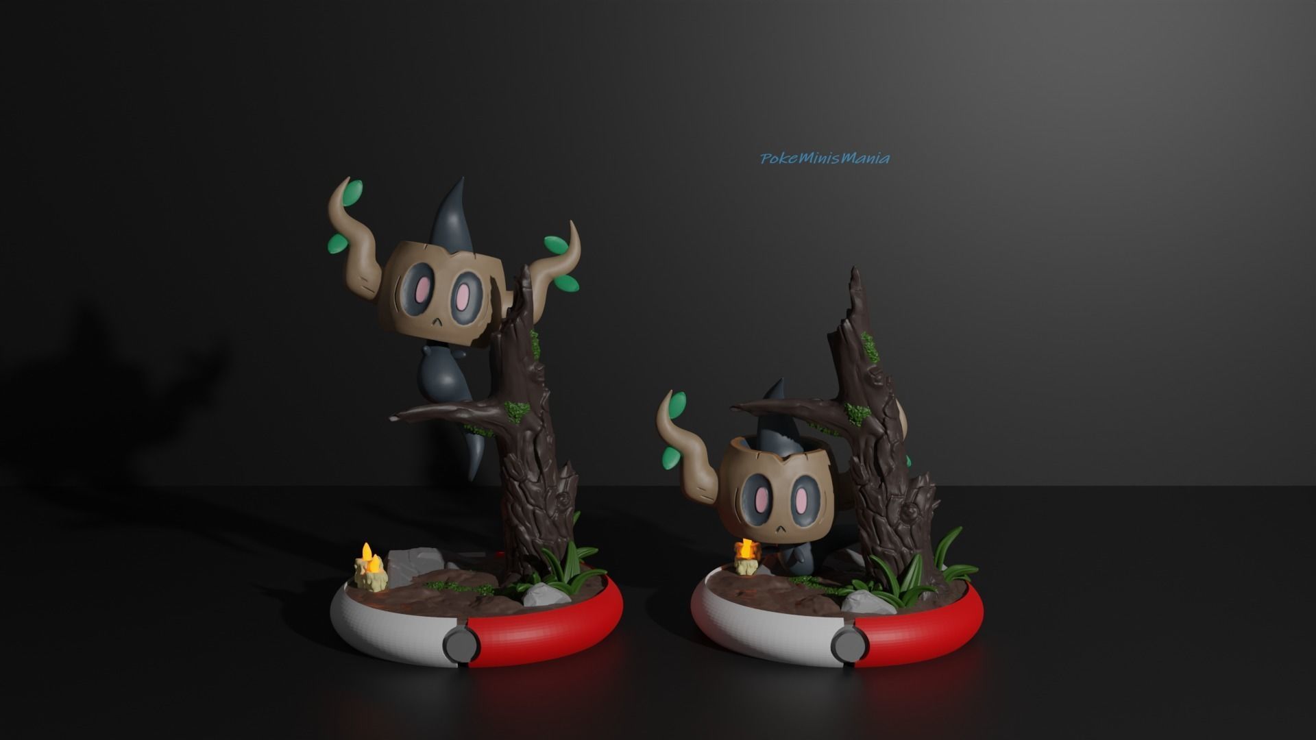 Phantump and Trevenant presupported 3D print model 3D print model_1