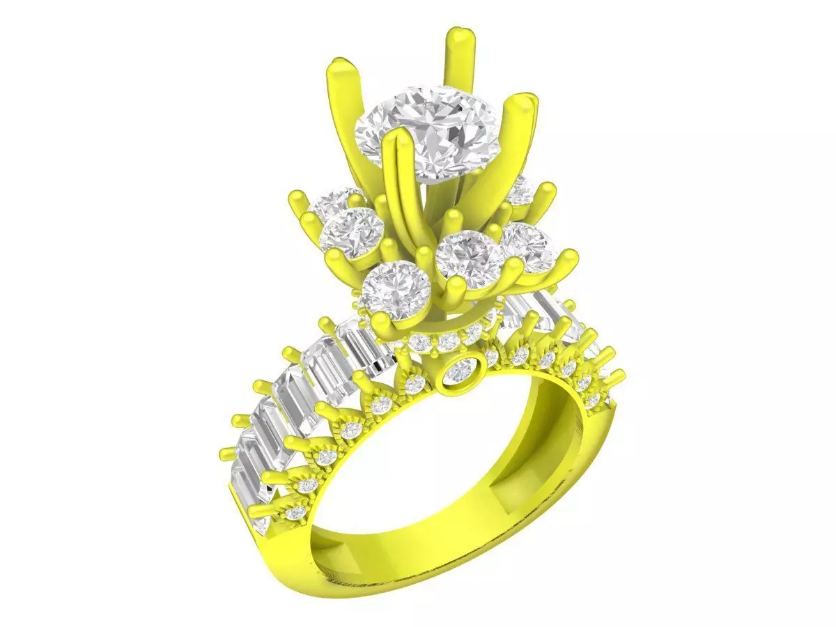 A7502 Luxury Korean Style Diamond Women Ring 3D print model